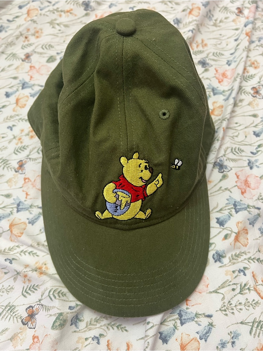 Disney Winnie the Pooh Honeypot Baseball Hat in Olive Green